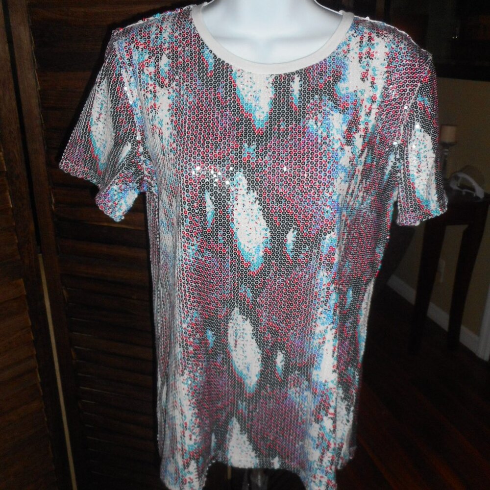 NWOT DKNY all over sequins snakeskin print top, small